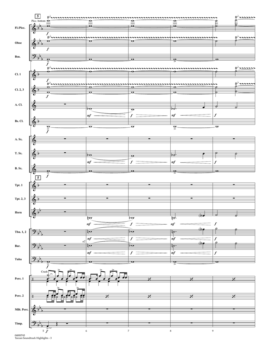 Tarzan Soundtrack Highlights (from Disney's Tarzan) (arr. Paul Murtha) - Full Score Concert Band scores gallery preview page 2