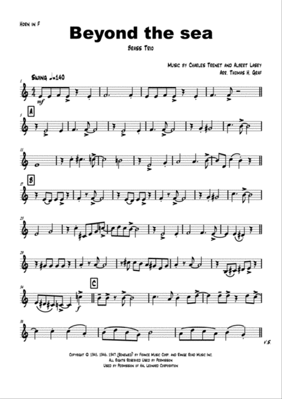Beyond The Sea Euphonium scores gallery preview page 6