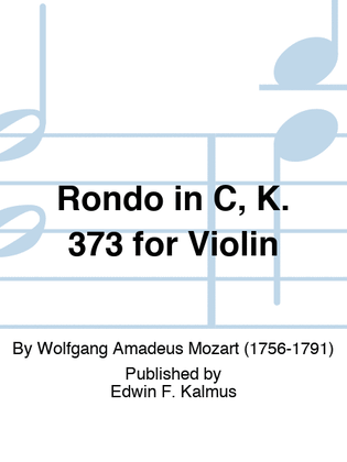 Book cover for Rondo in C, K. 373 for Violin
