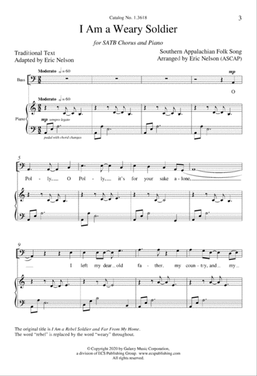 I Am a Weary Soldier I Am a Weary Soldier 4-Part scores gallery preview page 3