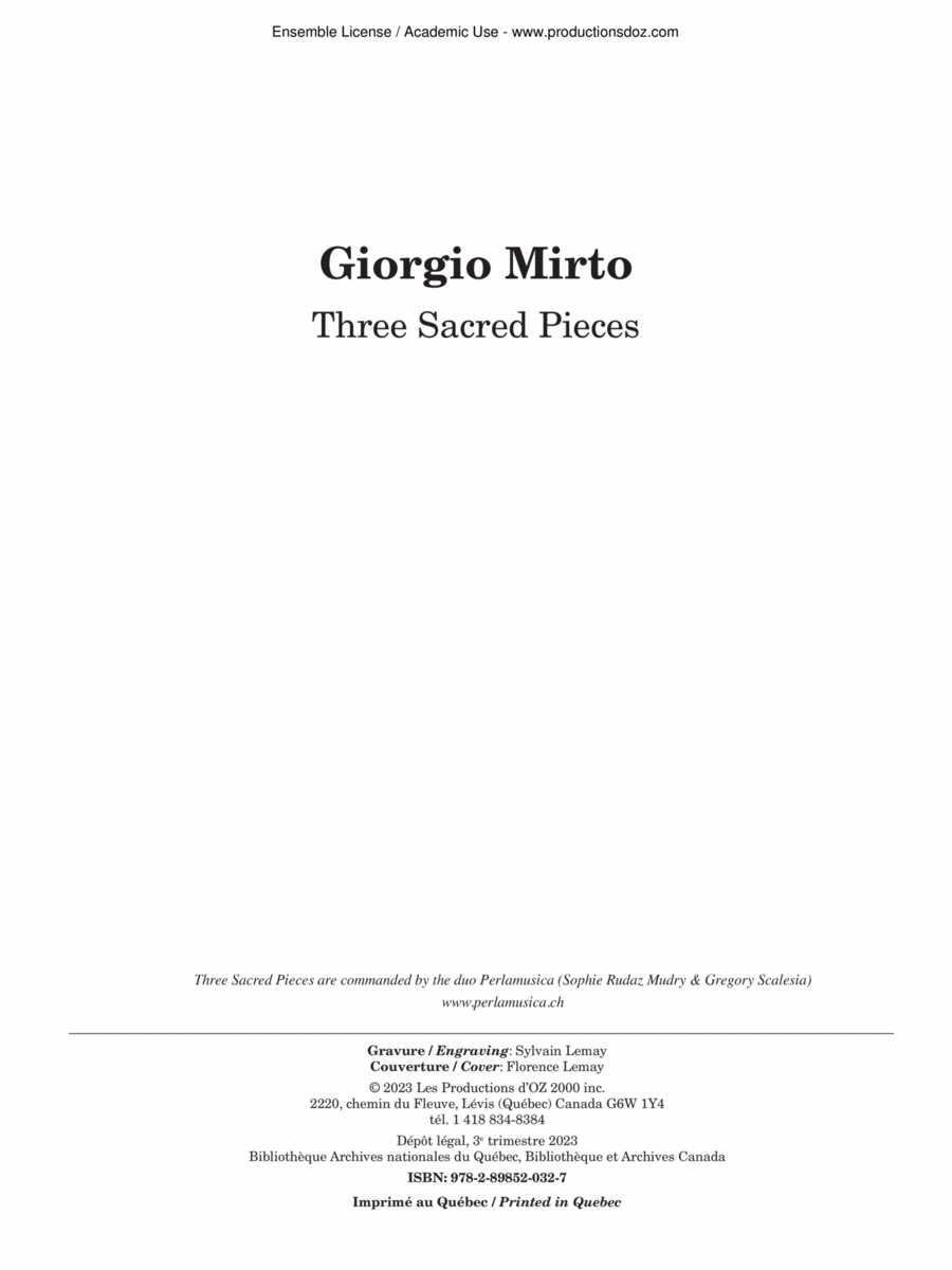 Three Sacred Pieces Three Sacred Pieces Classical Guitar scores gallery preview page 1