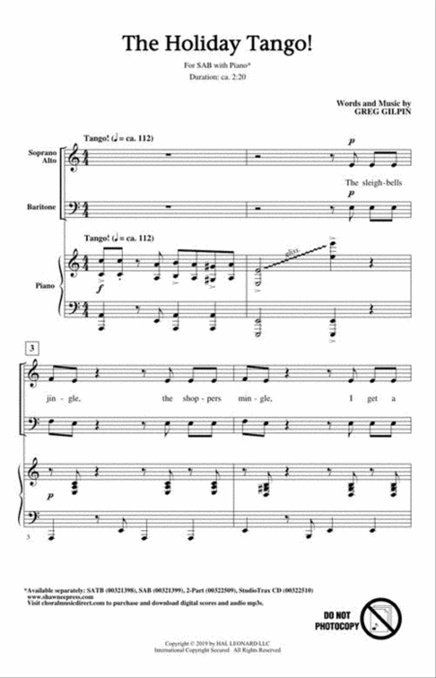 The Holiday Tango! 3-Part scores gallery preview page 3