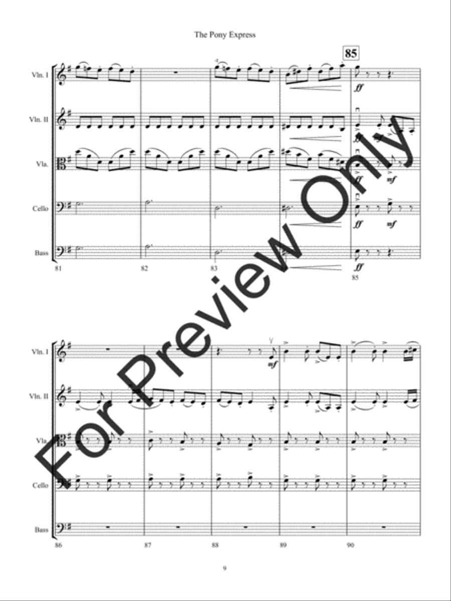 The Pony Express (Score) The Pony Express (Score) String Orchestra scores gallery preview page 12