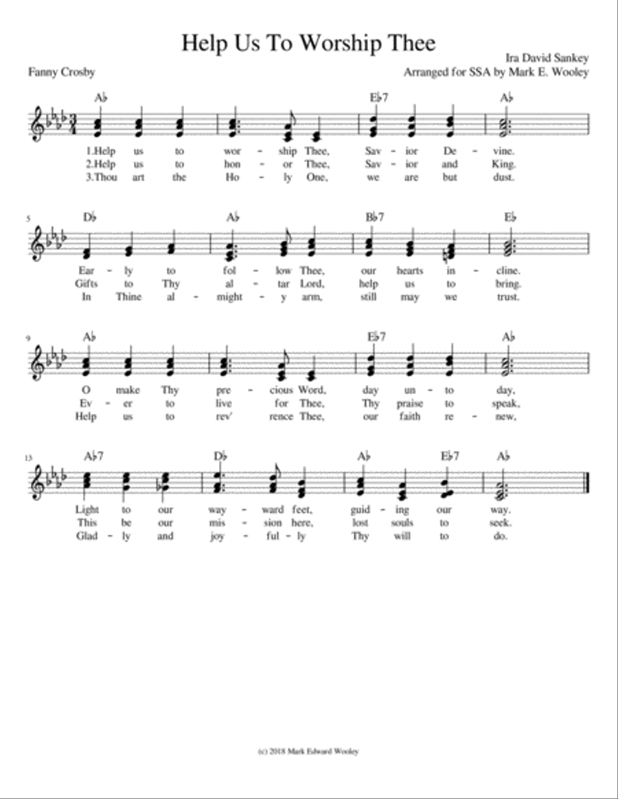 Help Us To Worship Thee Help Us To Worship Thee SSA scores gallery preview page 1