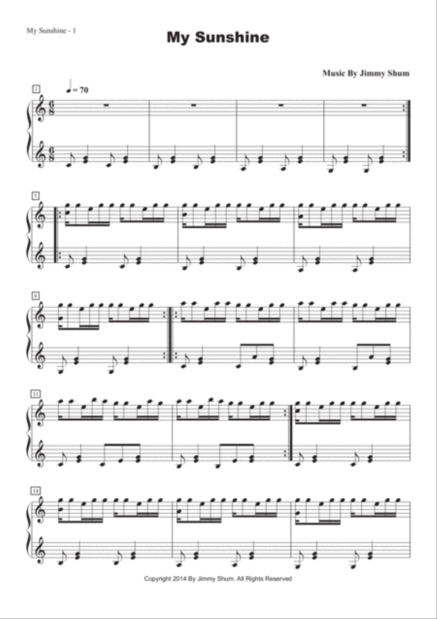 My Sunshine My Sunshine Piano Solo scores gallery preview page 2