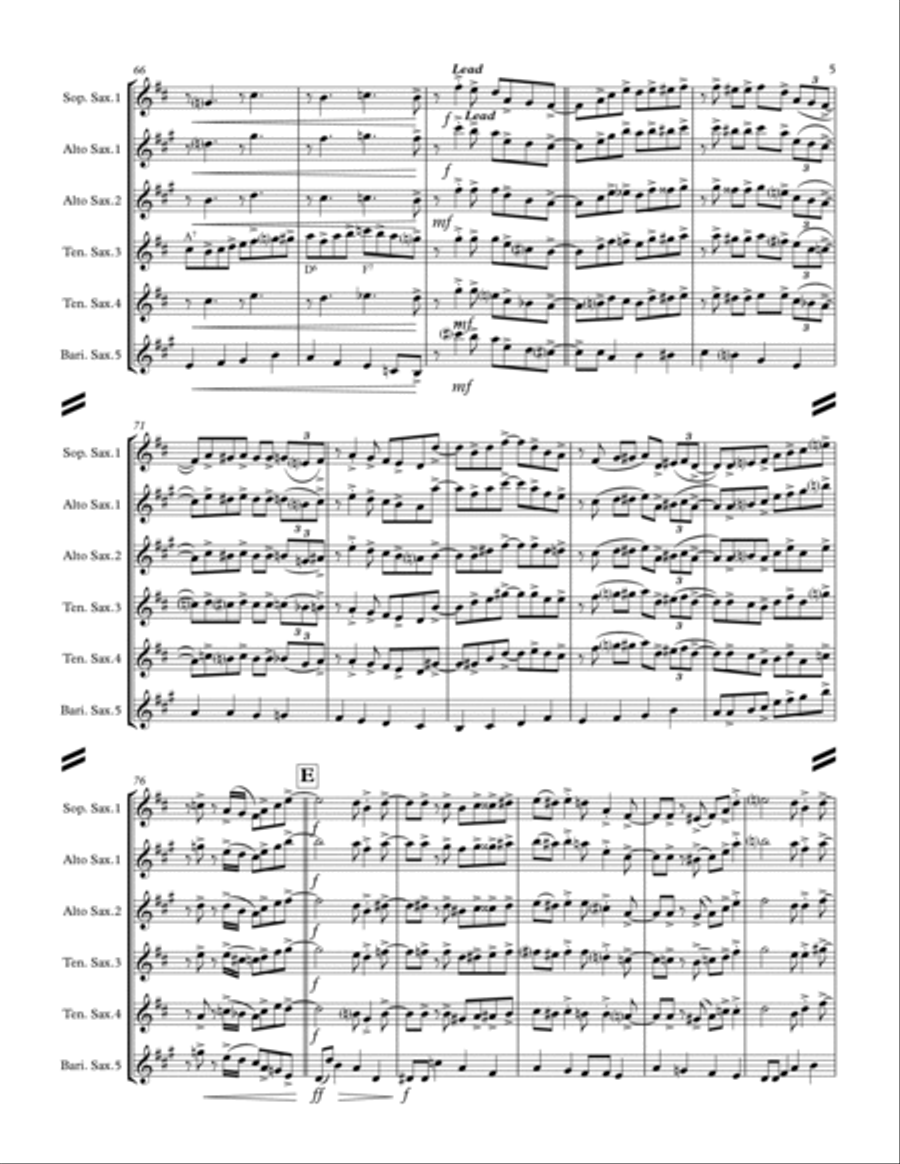 Don't Get Around Much Anymore Saxophone Quintet scores gallery preview page 6