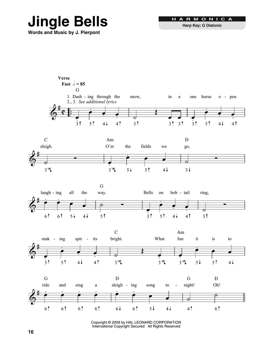 Jingle Bells Harmonica scores gallery preview page 1