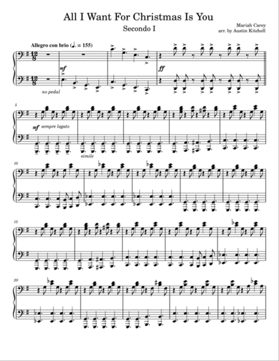 All I Want For Christmas Is You Piano Duet scores gallery preview page 6