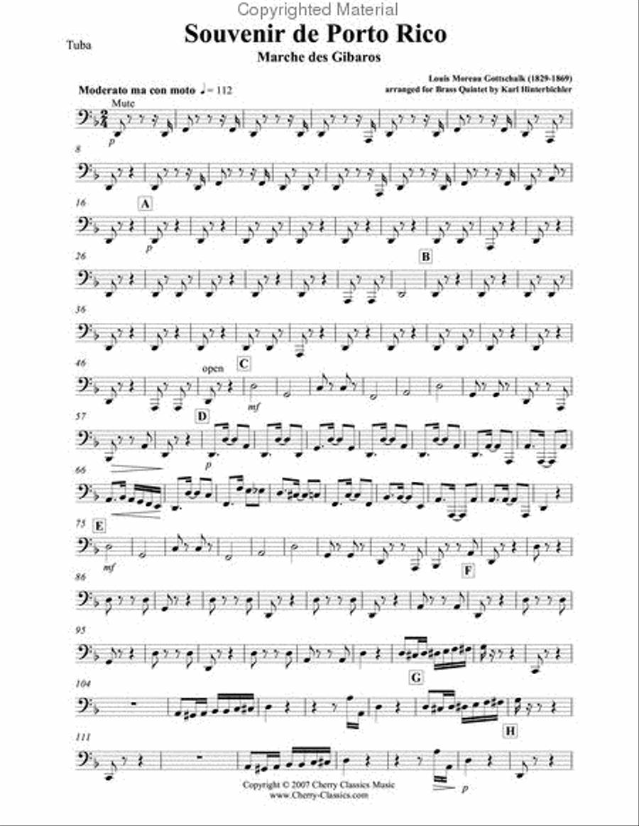 Souvenir de Porto Rico - Marche des Gibaros Brass Quintet scores gallery preview page 11