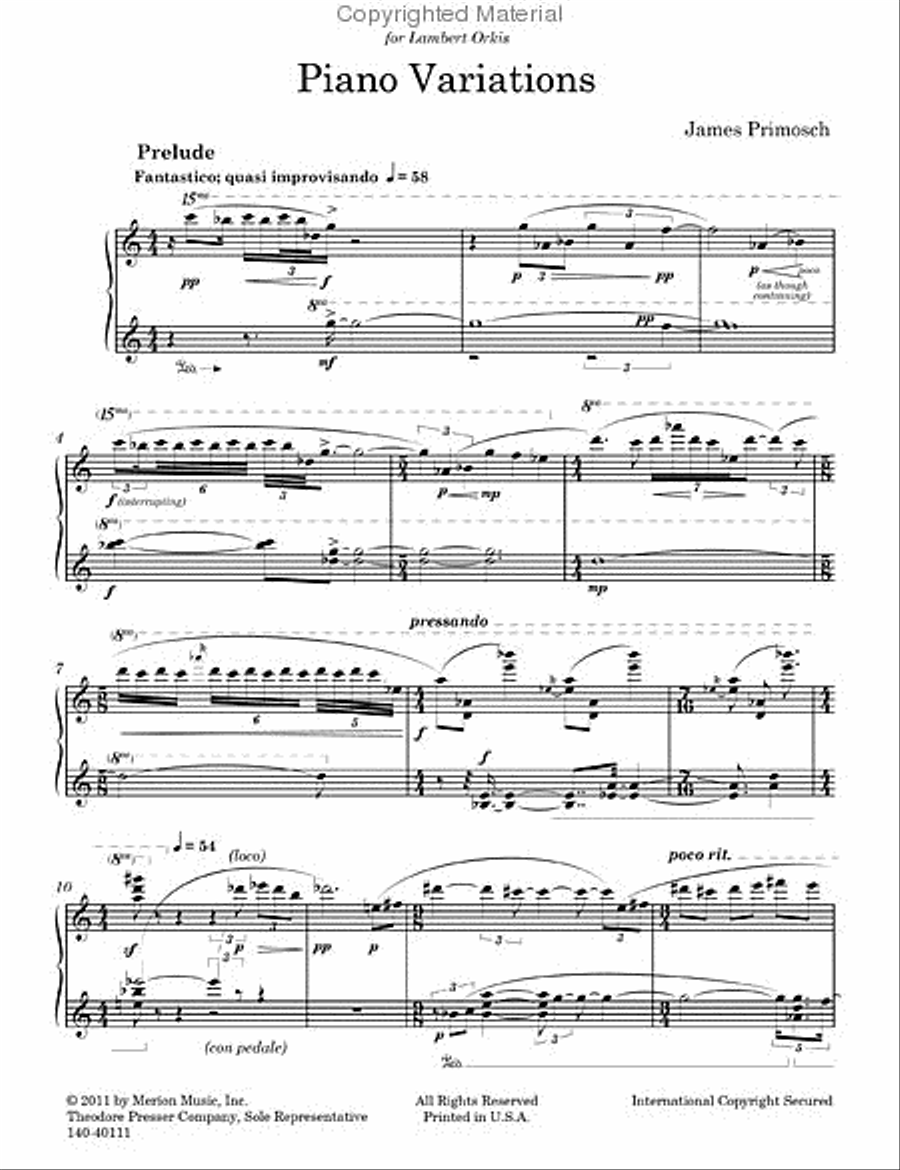Piano Variations Chamber Music scores gallery preview page 2