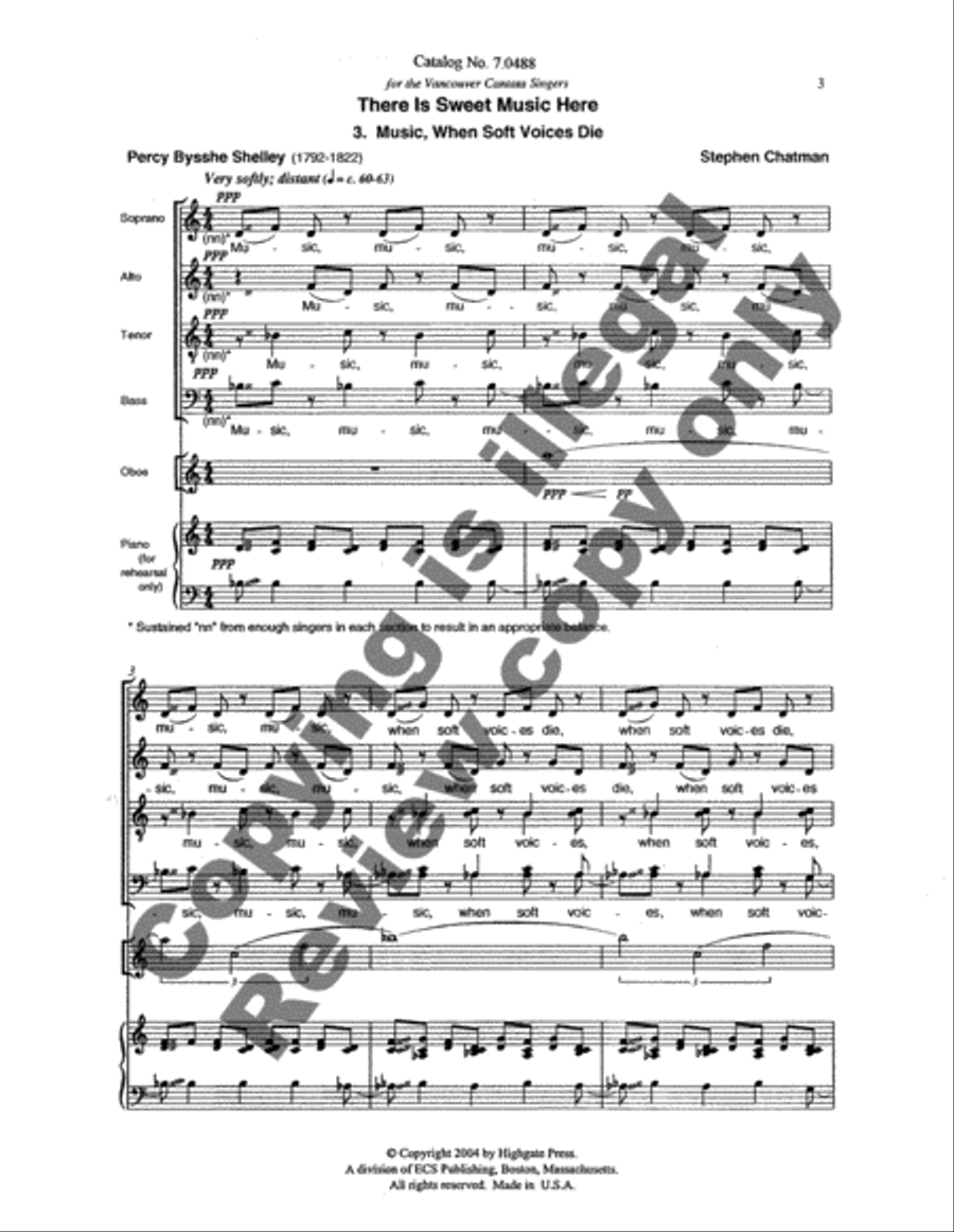 There is Sweet Music Here: 3. Music, When Soft Voices Die 4-Part scores gallery preview page 8