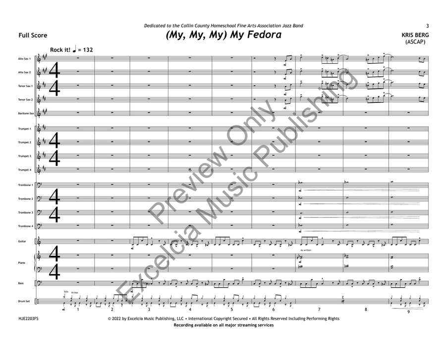 (My, My, My) My Fedora (My, My, My) My Fedora Jazz Ensemble scores gallery preview page 2