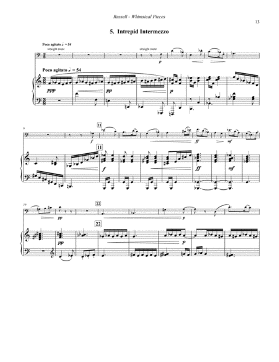 Whimsical Pieces for Trombone and Piano Piano Accompaniment scores gallery preview page 7