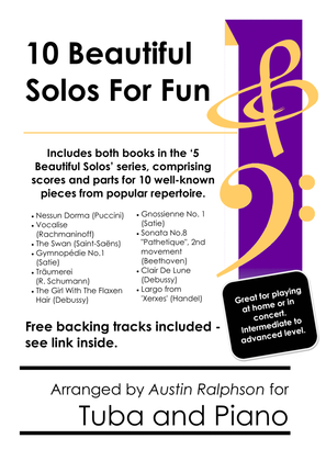 COMPLETE Book of 10 Beautiful Tuba Solos for Fun - various levels with FREE BACKING TRACKS