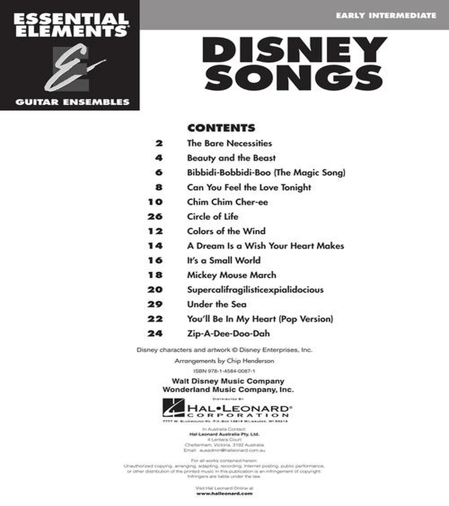 Disney Songs Guitar Ensemble scores gallery preview page 3