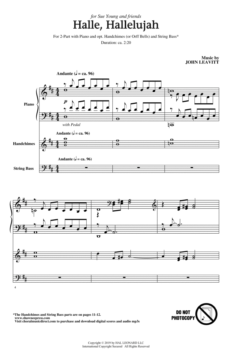 Halle, Hallelujah 2-Part scores gallery preview page 1