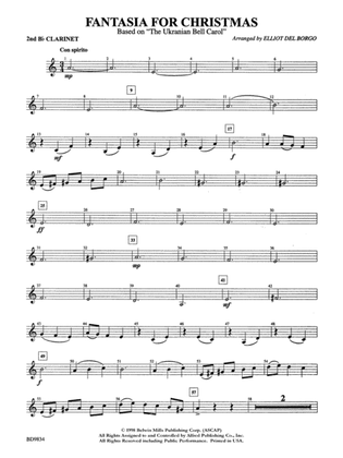 Fantasia for Christmas (based on "The Ukranian Bell Carol"): 2nd B-flat Clarinet