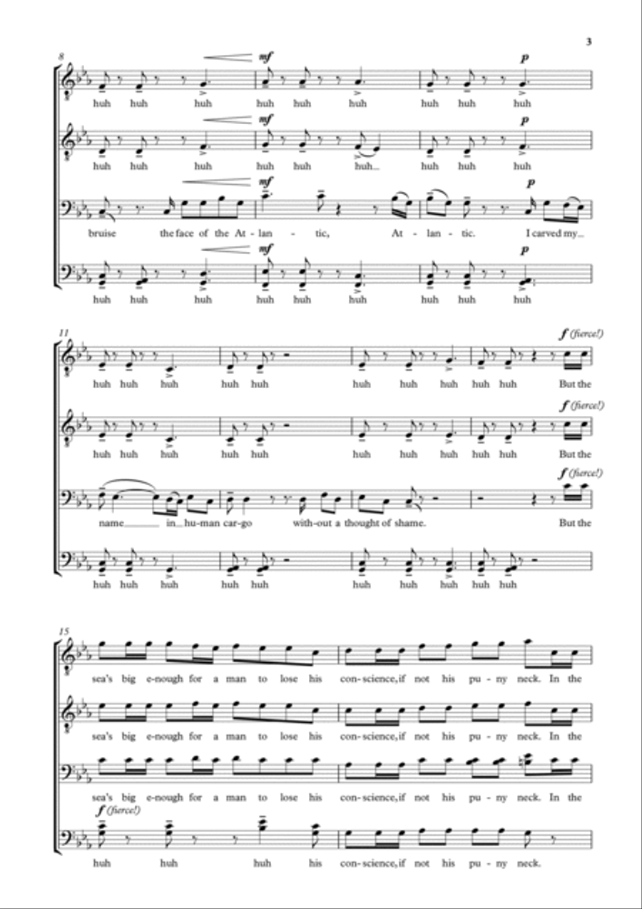 Newton's Amazing Grace TTBB scores gallery preview page 3