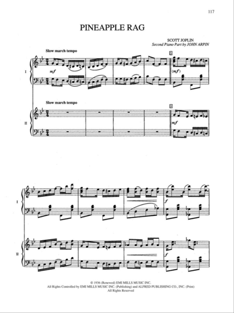 15 Arrangements of American Classics for Two Pianos, Four Hands