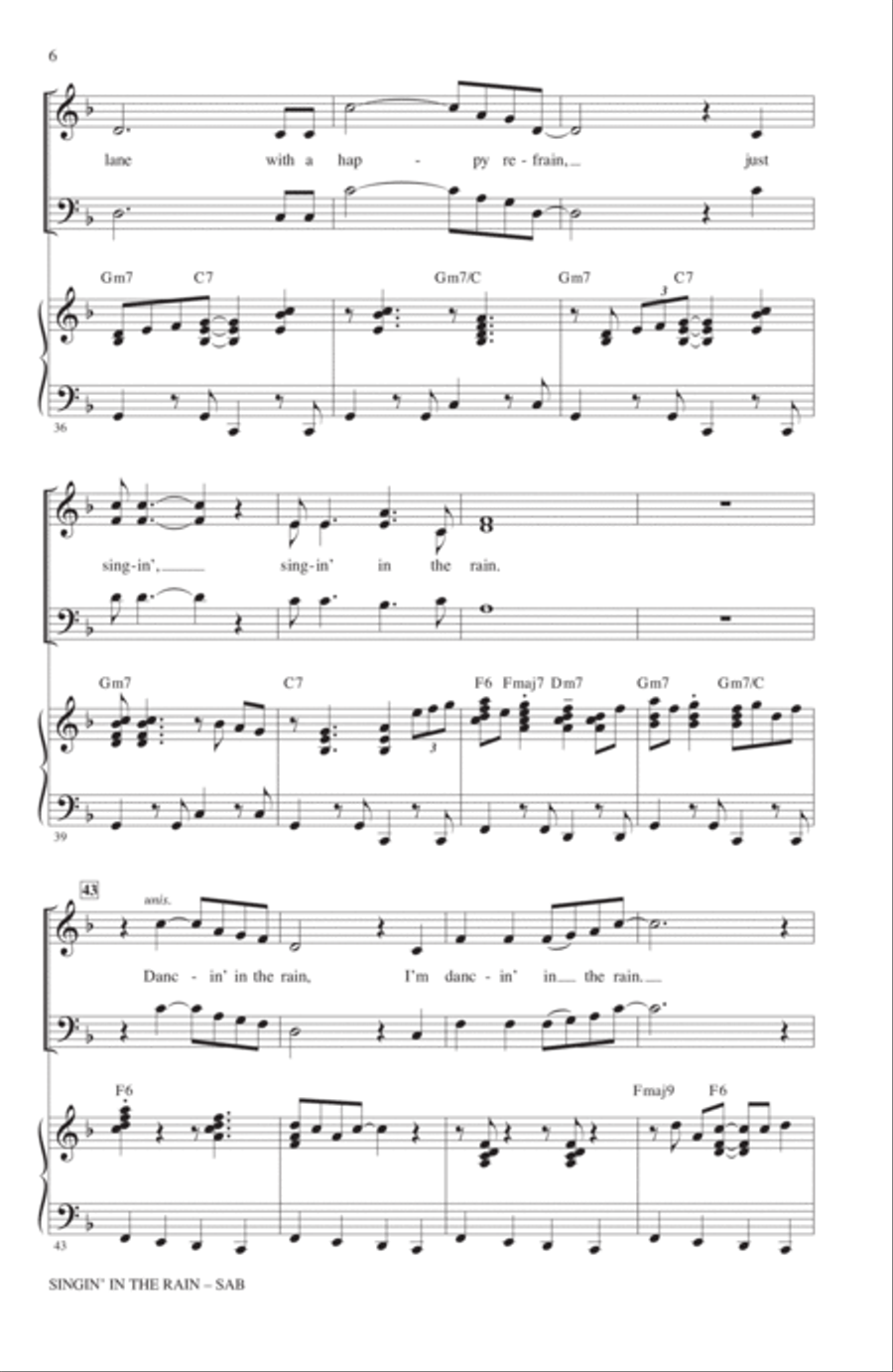 Singin' In The Rain (arr. Mac Huff) 3-Part scores gallery preview page 5