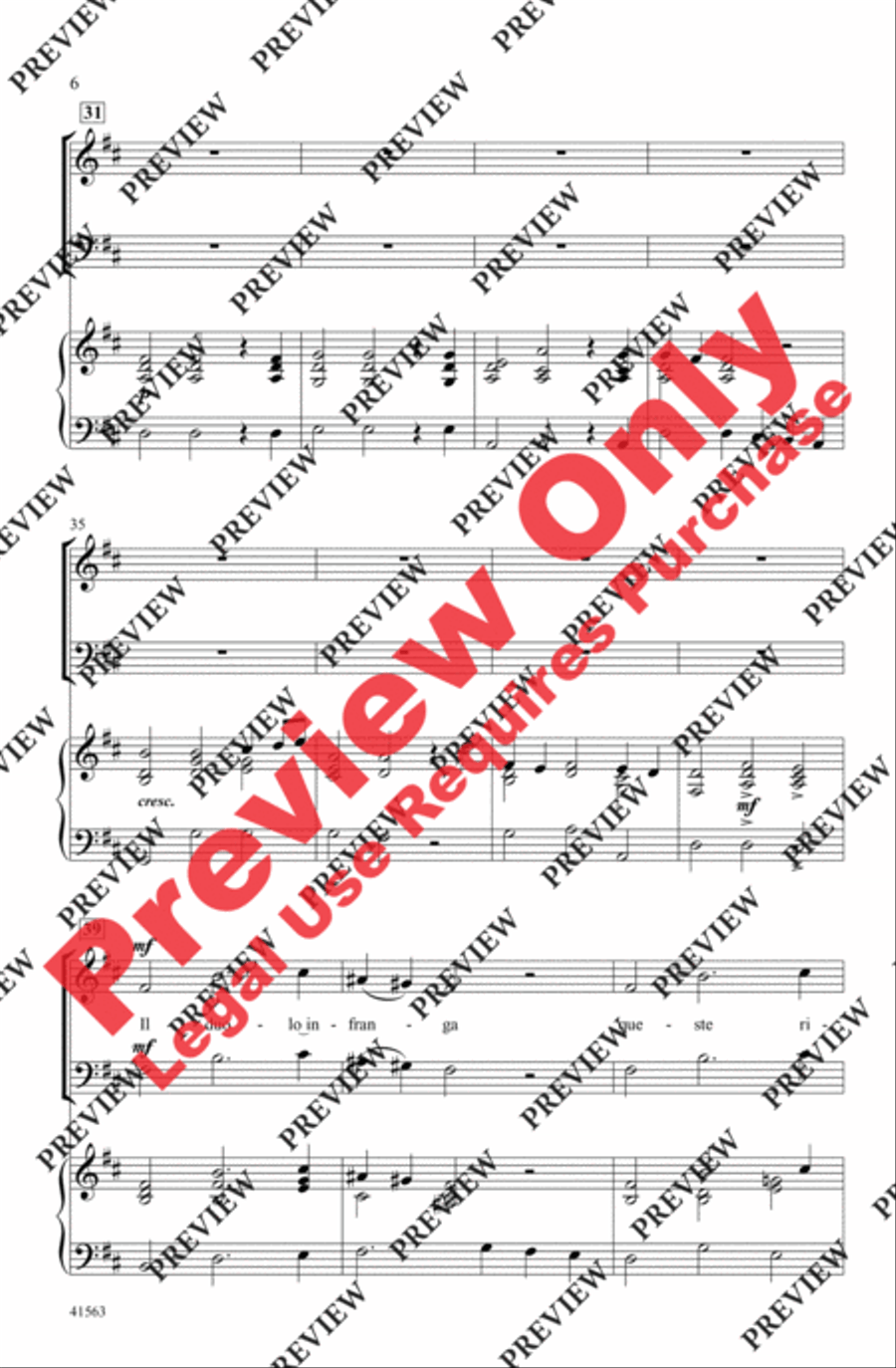Lascia Ch'io Pianga 3-Part scores gallery preview page 6