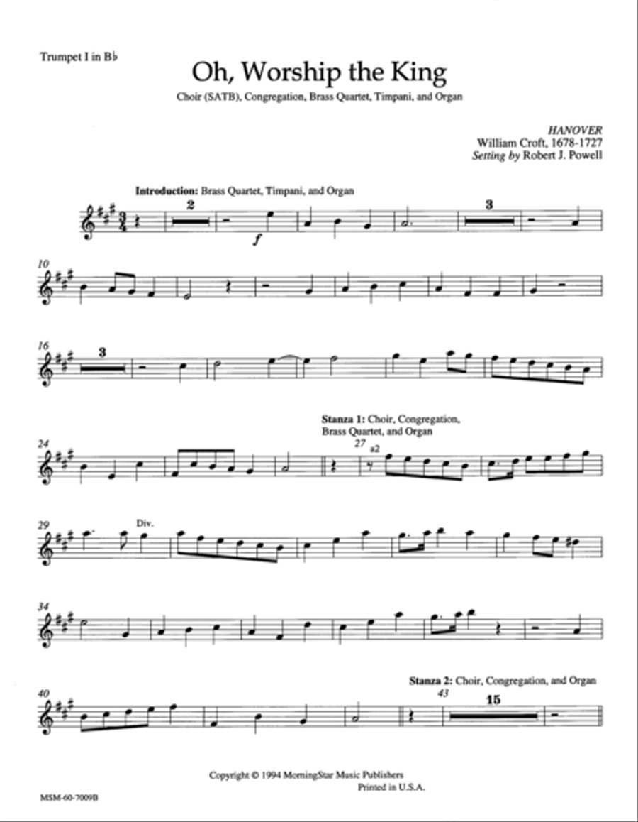 Oh, Worship the King Choir scores gallery preview page 1