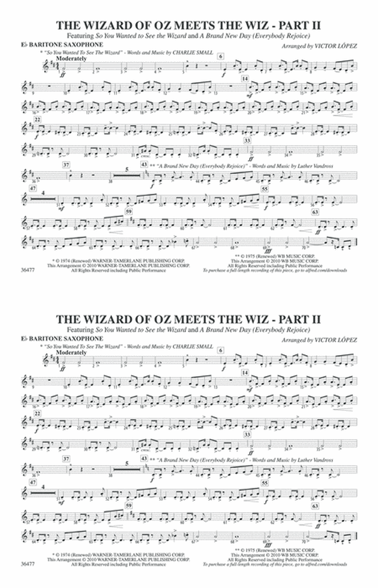 The Wizard of Oz Meets The Wiz, Part 2: E-flat Baritone Saxophone