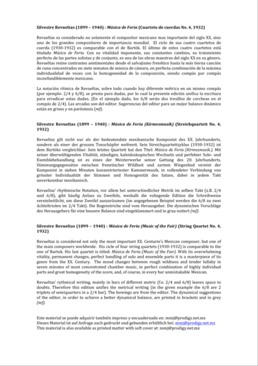 Musica de Feria String Quartet scores gallery preview page 2
