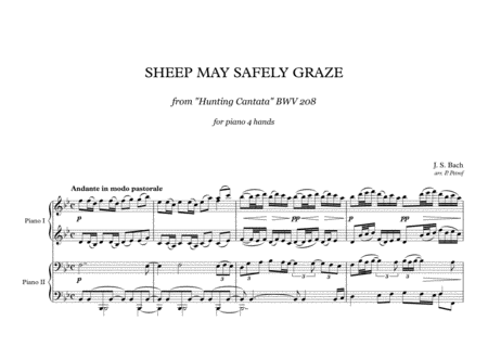J. S. Bach - SHEEP MAY SAFELY GRAZE - piano 4 hands image number null