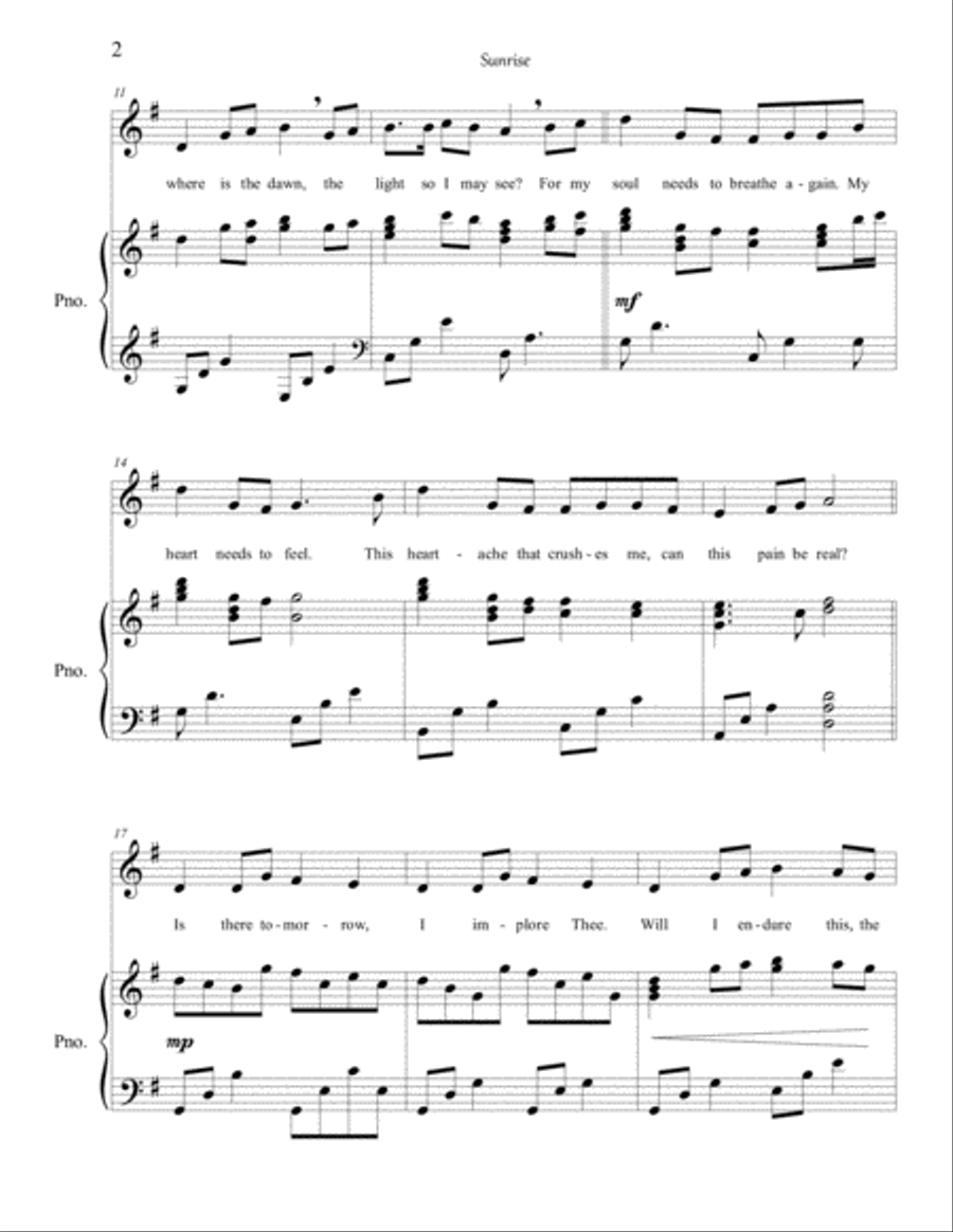 Sunrise Soprano Voice scores gallery preview page 2