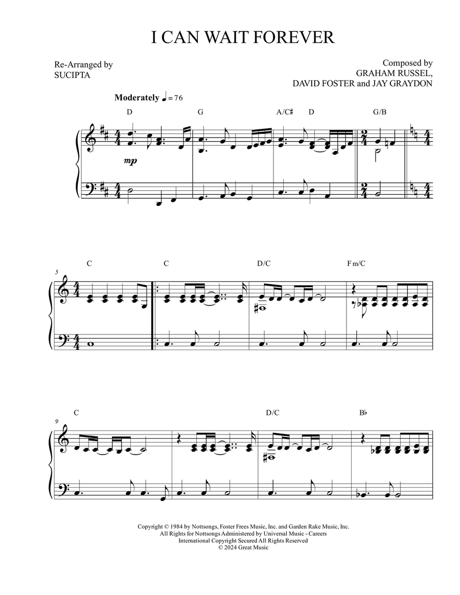 I Can Wait Forever Piano Solo scores gallery preview page 2