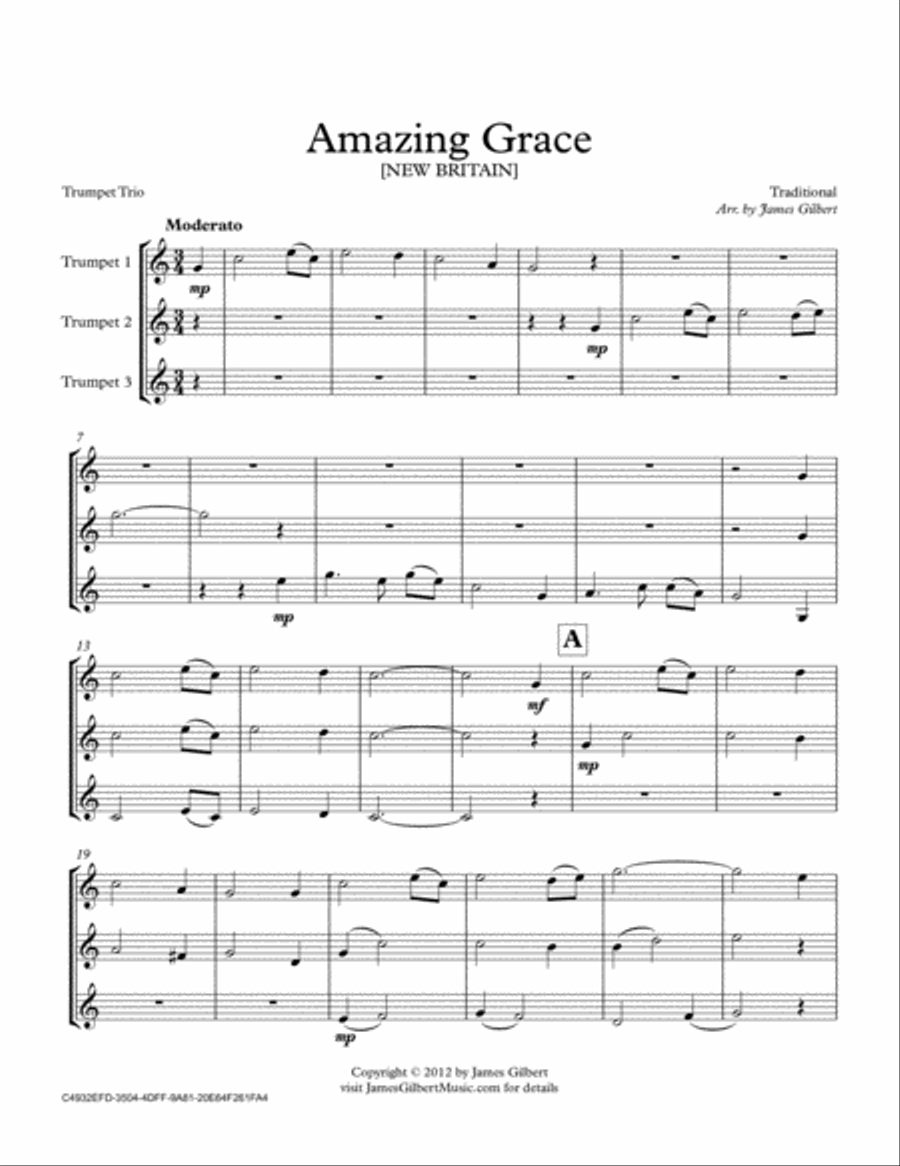 Amazing Grace Amazing Grace Brass Ensemble scores gallery preview page 4