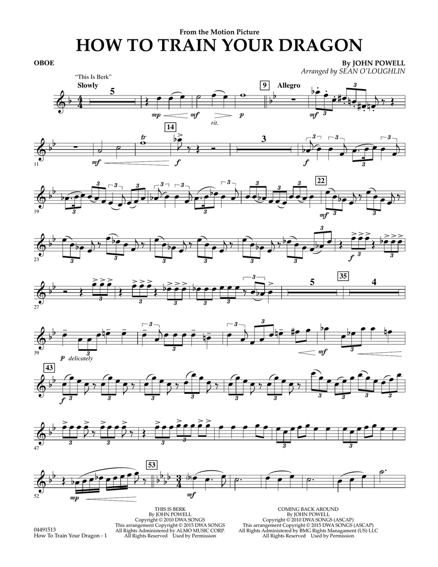 How to Train Your Dragon - Oboe Full Orchestra scores gallery preview page 1