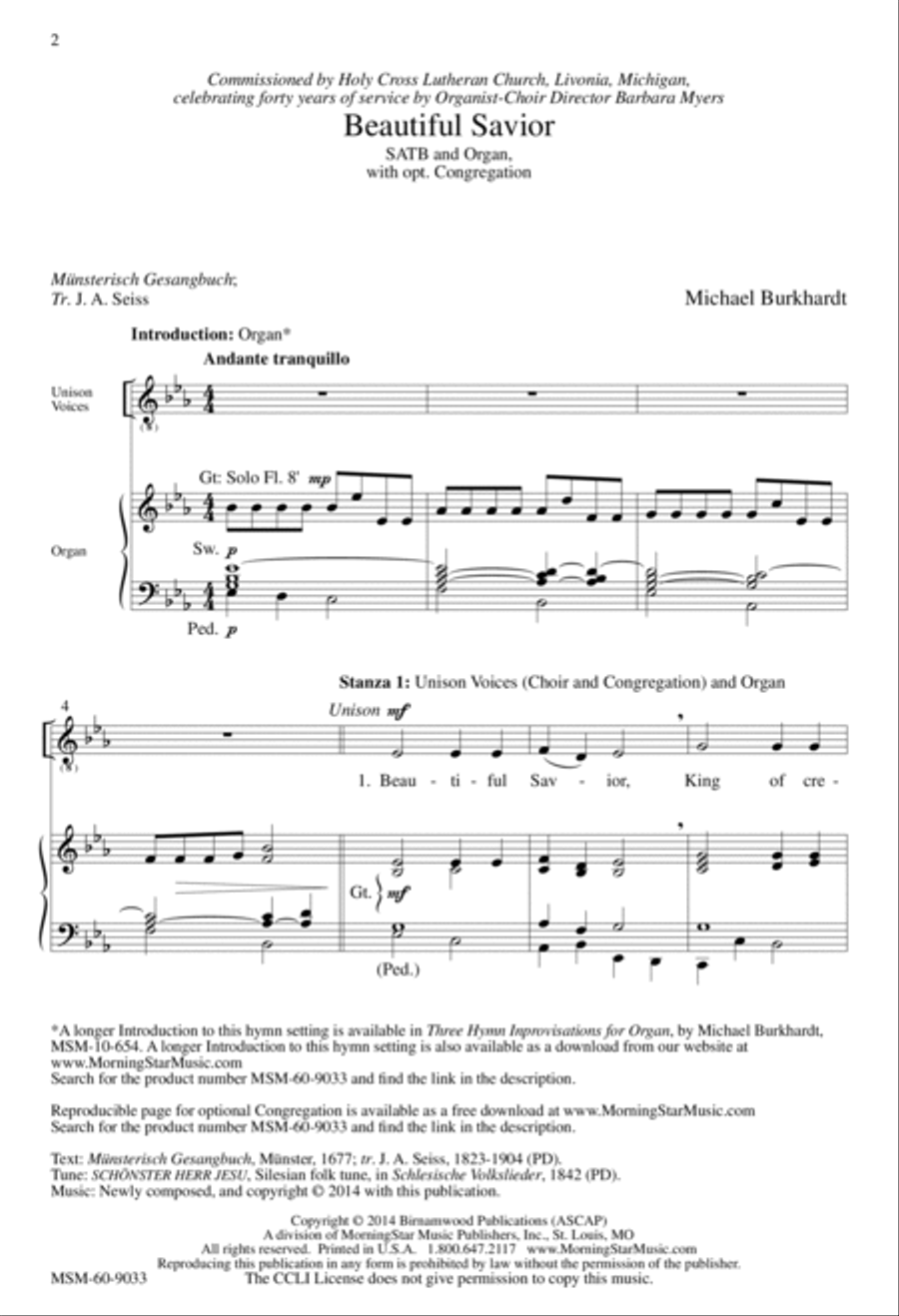 Beautiful Savior 4-Part scores gallery preview page 2