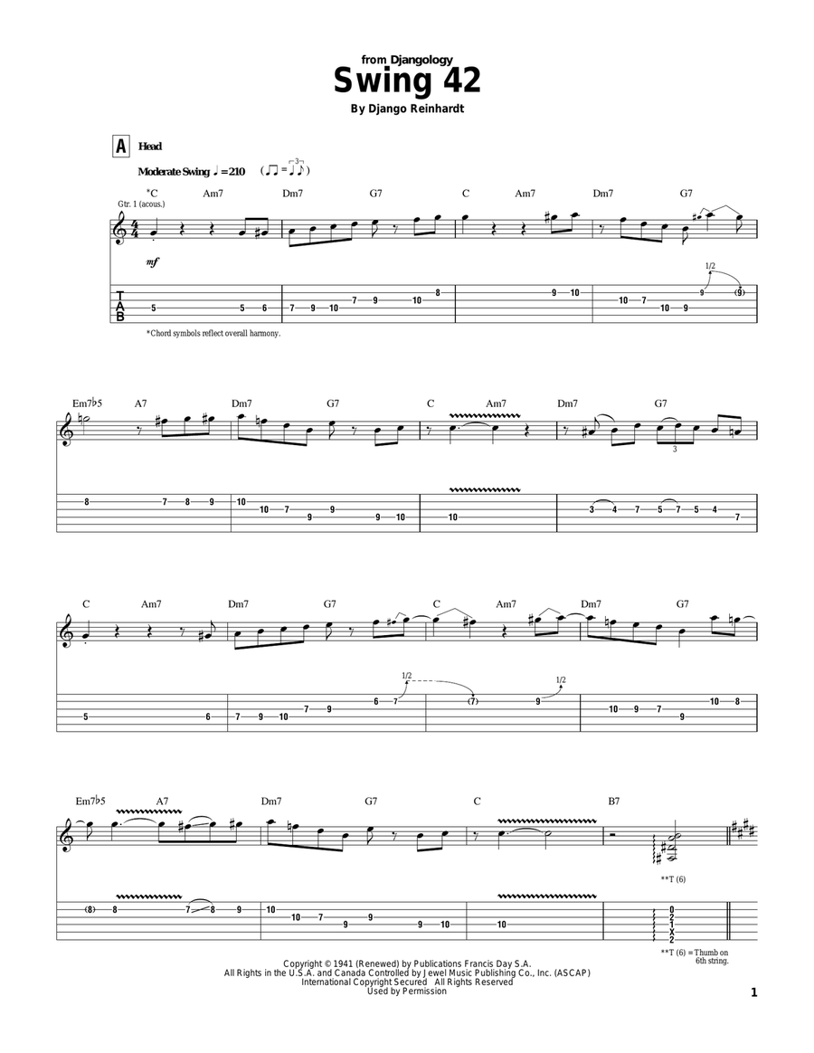 Swing 42 Electric Guitar scores gallery preview page 1