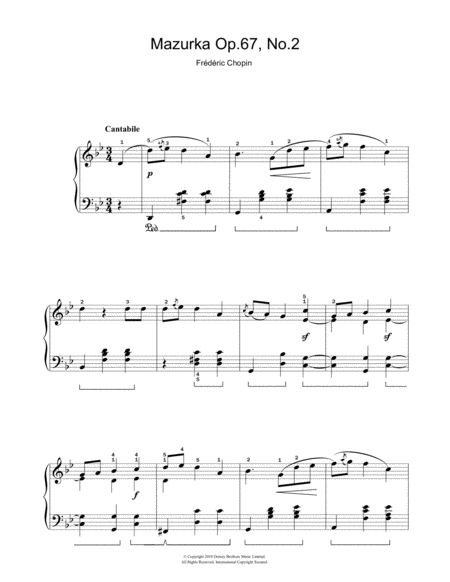 Mazurka Op. 67, No. 2