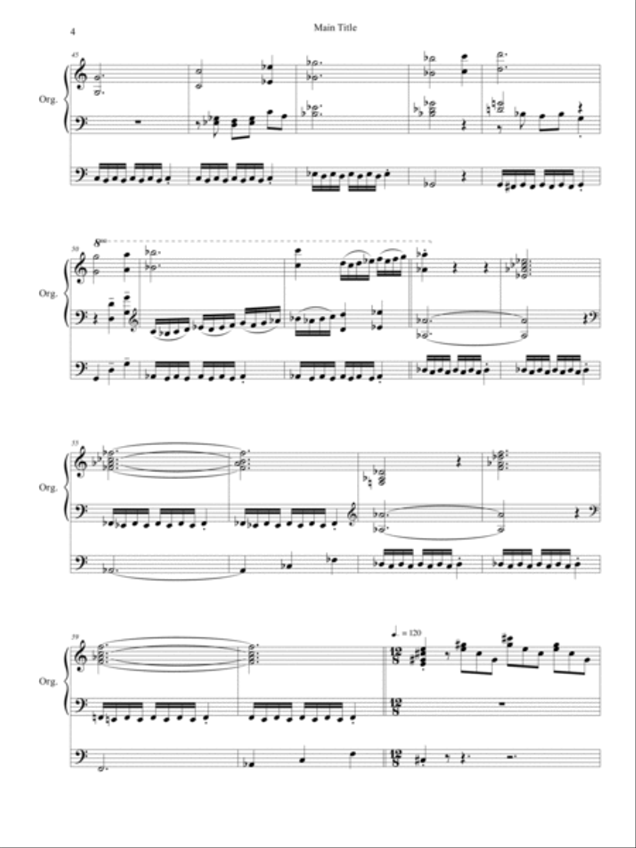 Main Titles Organ Solo scores gallery preview page 5