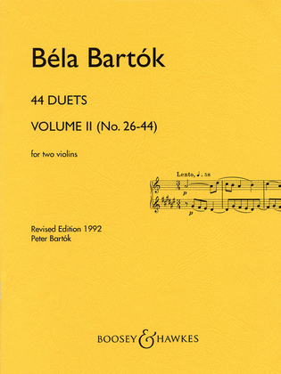 Book cover for 44 Duets - Volume II (No. 26-44)