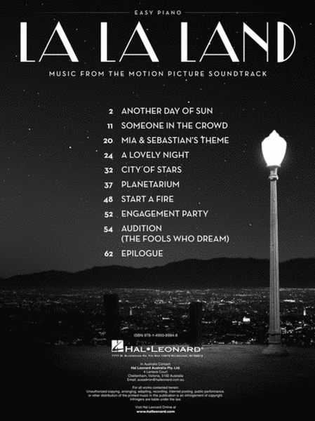 La La Land by Justin Hurwitz Piano, Vocal, Guitar - Sheet Music