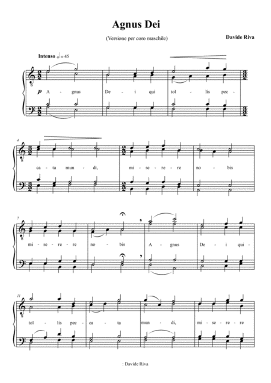 Agnus Dei TTBB scores gallery preview page 1