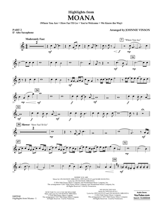 Book cover for Highlights from Moana - Pt.2 - Eb Alto Saxophone