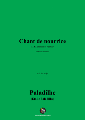 Paladilhe-Chant de nourrice,from 'La chanson de l'enfant',in G flat Major