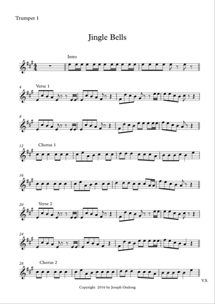 JINGLE BELL JINGLE ALL THE WAY (BRASS ENSEMBLE) Brass Ensemble scores gallery preview page 3