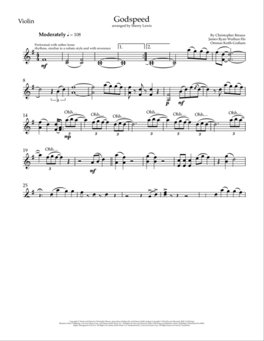 大人気新作 Godspeed by Frank Ocean - String Duet - Digital Sheet Music その他