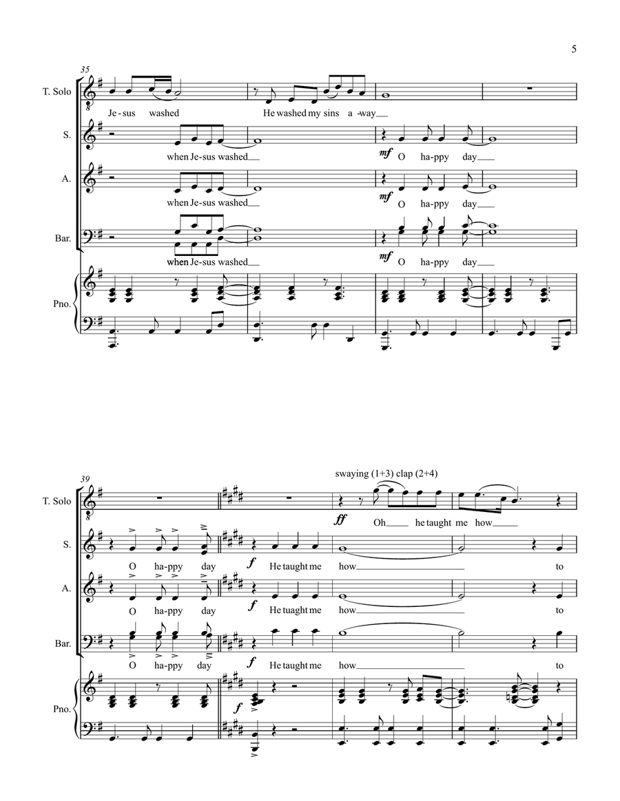 Oh Happy Day 4-Part scores gallery preview page 5