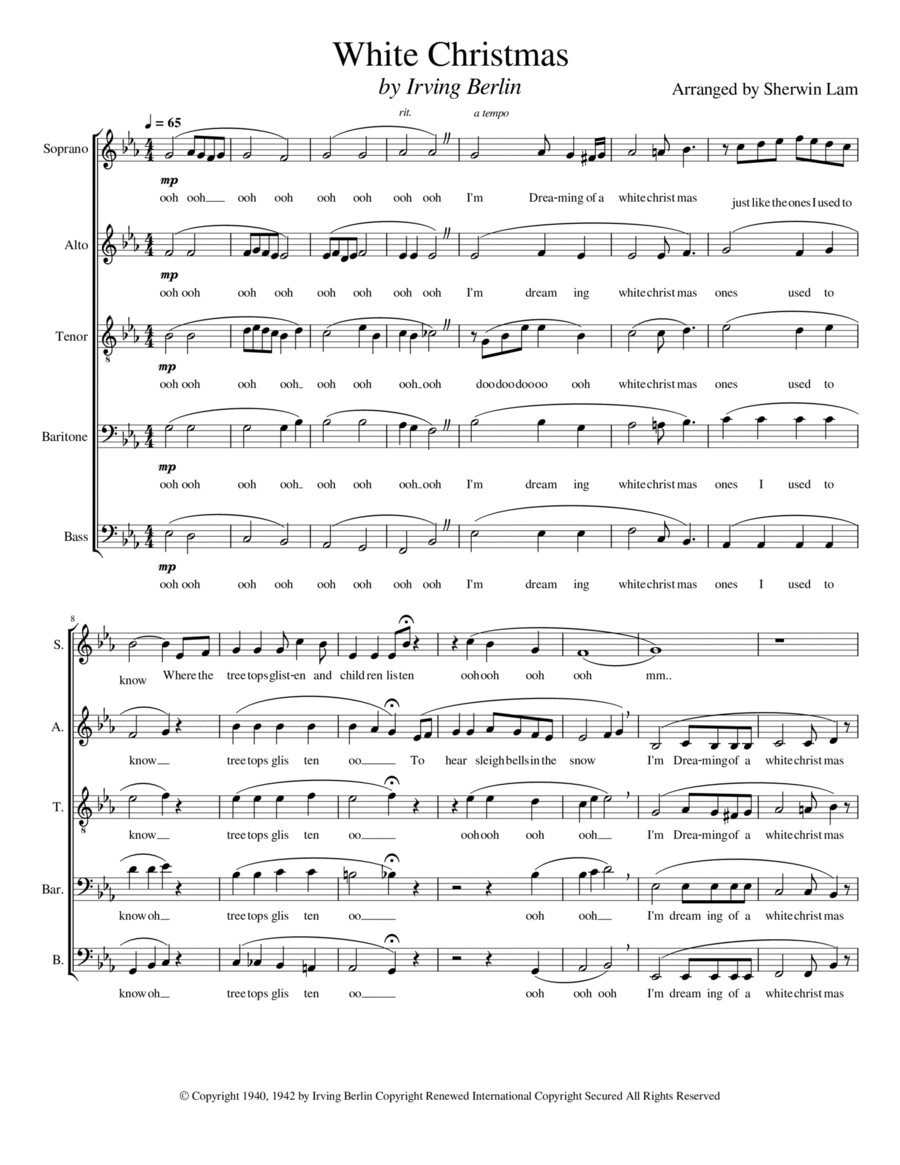 White Christmas White Christmas A Cappella scores gallery preview page 1