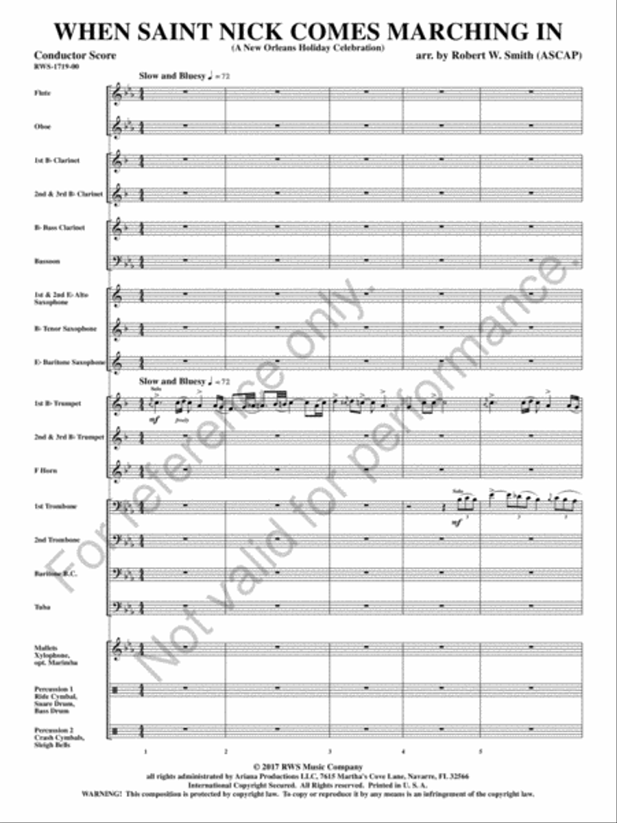 When Saint Nick Comes Marching In Concert Band scores gallery preview page 2