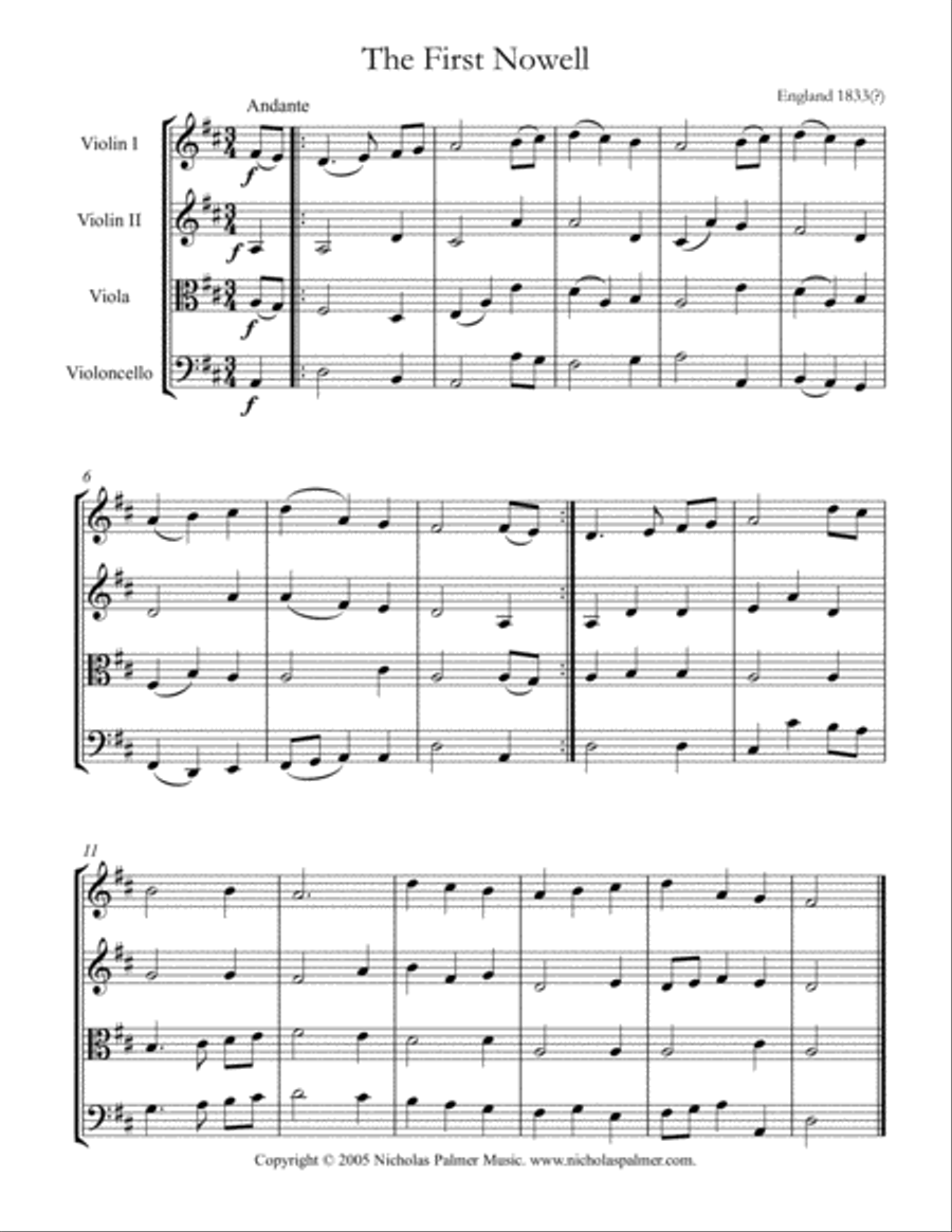 The first Nowell - easy string quartet String Quartet scores gallery preview page 1