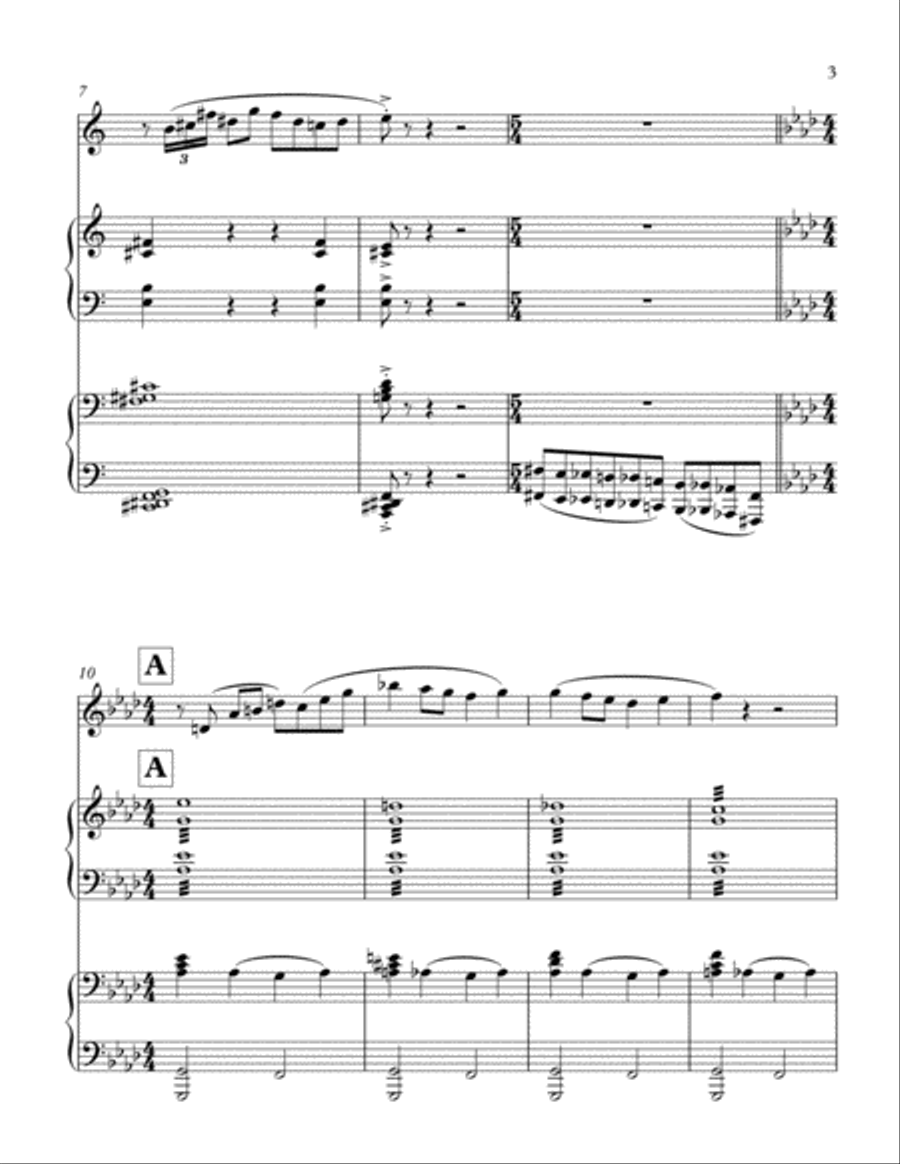 Trio for Violin, Marimba and Piano Small Ensemble scores gallery preview page 3