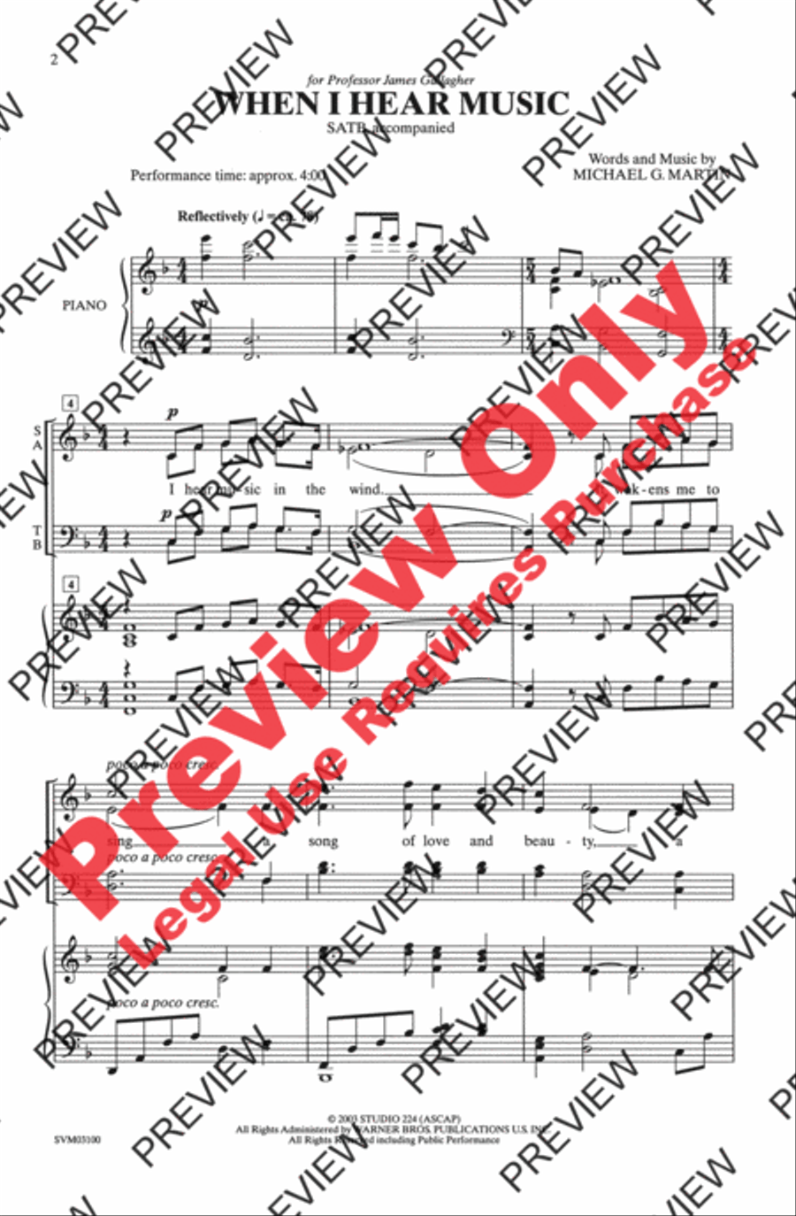 When I Hear Music When I Hear Music 4-Part scores gallery preview page 2